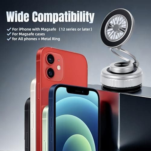 GEYUTHS Magnetic Vacuum Car Phone Holder 360° Adjustable Foldable - Thumbnail 6