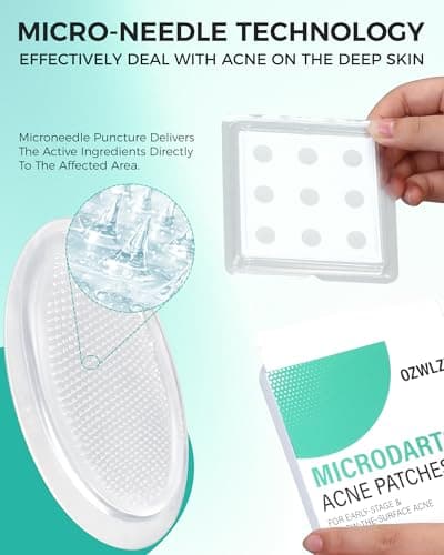 Pimple Patches for Face, 36ct Microdart Acne Patches, Microdart Pimple Stickers for Covering Zits & Blemishes, Self-Dissolving Microneedle Patches with Salicylic Acid, Hydrocolloid Facial Patches - Thumbnail 2