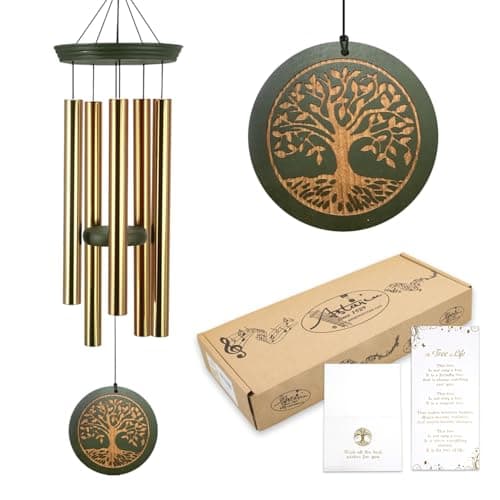 Memorial Wind Chimes for Outdoor & Gifts – Engraved Tree of Life, 36” Durable Metal Chimes with Soothing Melodies, Waterproof & Customizable Tones - Image 1