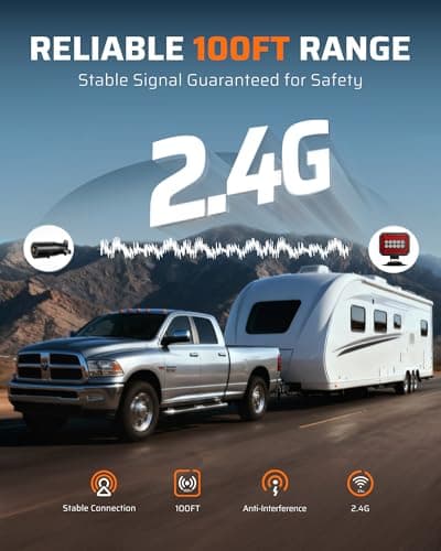 Ehaho Wireless Trailer Lights Magnetic Kit, Bluetooth LED Tow Lights with IP67 Waterproof, Fast Charge Tail Light with 12 Hours Runtime, Turn Signal Reverse Brake Light for RV Boat Truck Car Towing - Thumbnail 5