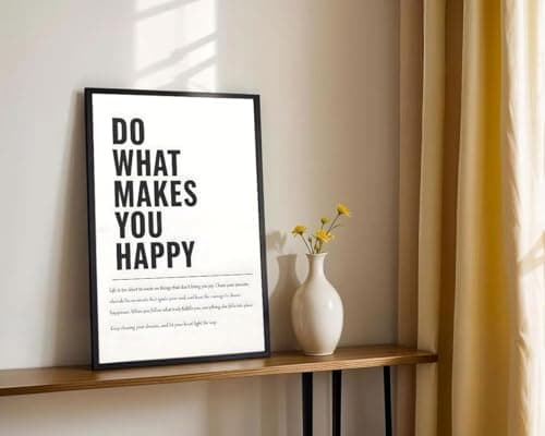 Motivational wall art Inspirational Quote Wall decoration pictures Do What Makes You Happy Positive Energy posters Paints For Living Room Bedroom Office Home Decor Unframed 12inx16in poster - Thumbnail 3