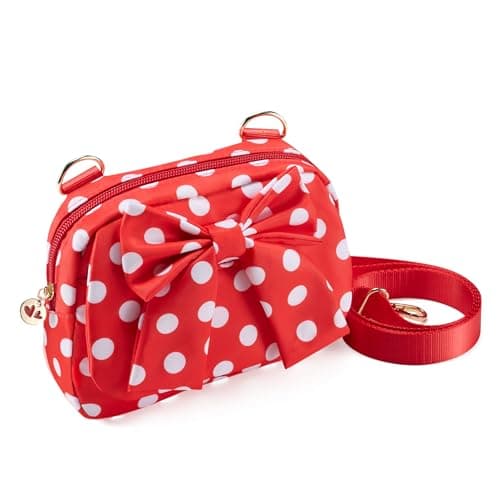 MAXTOP Gift for Girls Kids Teen, Polka Dot Bow Crossbody Bag Fanny Pack Cute Belt Bag Sling Bags Purse for Girl,Birthday Gifts for Daughter Sister Her Toddler with Gift Box Red - Image 1