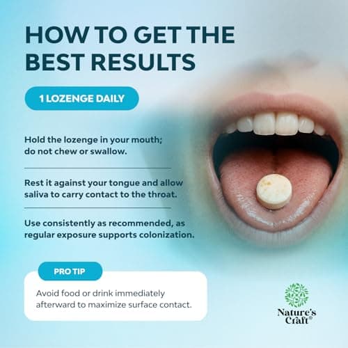 Oral Probiotics for Teeth and Gums - Minty Fresh BLIS K12 Oral Probiotics for Mouth Bad Breath Dry Mouth and Dental Health Support with 3 Billion CFU - Chewable Xylitol Lozenges Mint Flavor (60 Count) - Thumbnail 3