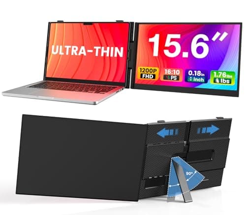Laptop Screen Extender, Ultra-Thin 15.3" FHD 1200P 16:10 Portable Monitor for Laptop, Lightweight Dual Monitor Extender Plug & Play for 14.2"-17.3" Laptops, Compatible with Wins/Mac/Chrome/Linux - Image 1
