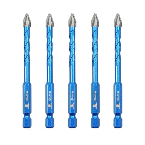 BRSCHNITT Head Eccentric Drill Bit 1/4" 6mm - 5pcs Carbide Tipped Drill bit Masonry Drill Bit Sets for Porcelain Ceramic Tiles Glass Hard Plastic Cement/Granite etc - Image 1