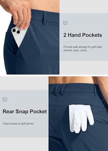 Pudolla Dress Pants for Men Golf Pants Stretch Work Dress Comfy Pants 34 Lightweight Quick Dry Casual Slacks Trousers(Navy 33Wx34L) - Thumbnail 5