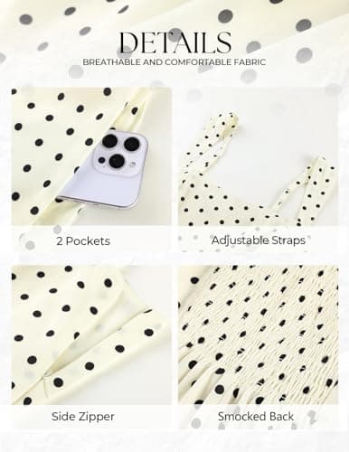 Belle Poque Short White Pokla Dot Dress for Women Garden Party Birthday Wedding Guest Mini Dress 2026 Trendy M - Thumbnail 5