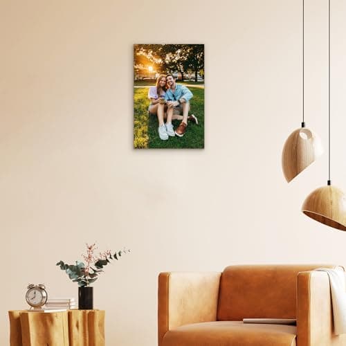 Personalized Canvas Wall Art (Framed 8“X 12”) Custom Canvas Prints with Your Photos Wall Art for Living Room,Bedroom,Couple Photo Prints for Christmas Gifts - Thumbnail 5