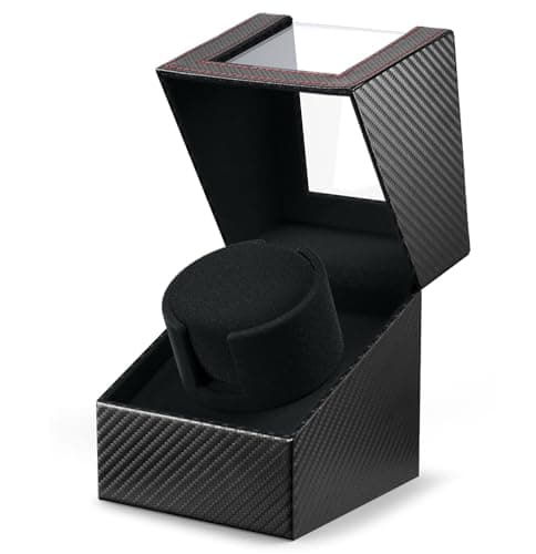 KAVYIA Automatic Watch Winder with Japanese Motor – Silent Adjustable Rotation, Premium PU Leather Exterior and Soft Flexible Watch Pillows, for Father's Day Gift for Him, Christmas Gift 2025 - Image 1