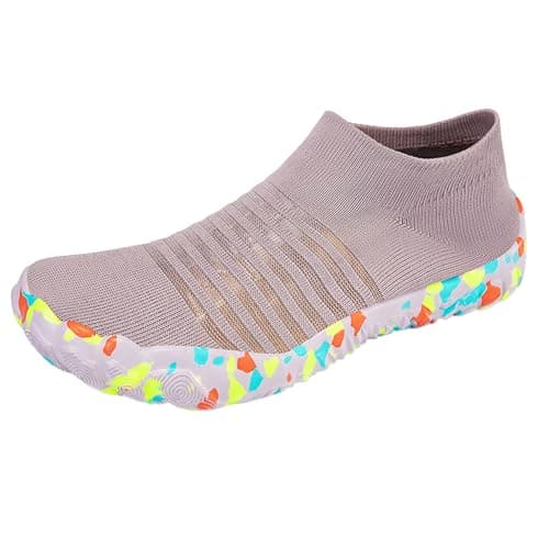GEMYSE Water Shoes for Women Men Barefoot Lightweight Quick-Dry Aqua Socks Non-Slip Beach Pool Swim Footwear with Holes(Pink,women11.5/men10.5) - Image 1