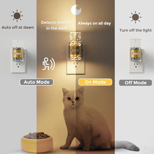 L LOHAS LED Motion Sensor Night Light,Dimmable Night Lights Plug into Wall, Acrylic Nightlight with 0-100 LM Adjustable Brightness, 3000K Plug in Night Light with Motion Activated for Bathroom Hallway - Thumbnail 6