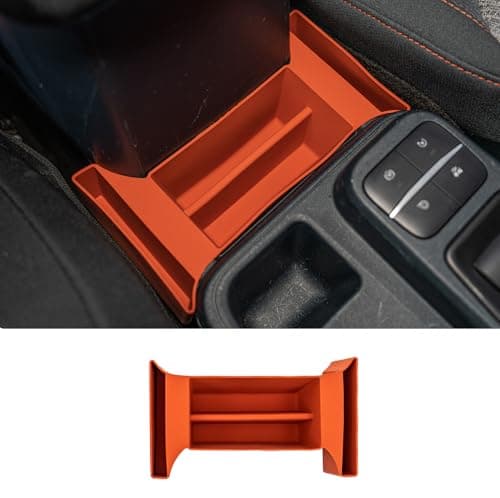 Maxzina Center Console Organizer Compatible with 2022-2025 Maverick Front Center Console Gear Shifter Storage Organizer Tray Silicone Front Armrest Storage 2024 Maverick Accessories (Orange) - Image 1