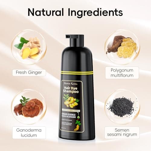 IIIMEIDU Darkbrown Hair Dye Shampoo 3 in 1, Natural Hair Dye Semi Permanent Hair Color, Gray Hair Cover Up, Ginger Essence shampoo for Color Treated Hair for Women and Men (500ml) 1 - Thumbnail 2