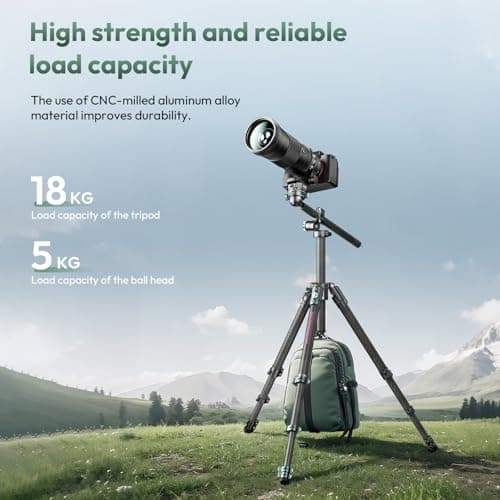 ULANZI JJ05 GlideGo Carbon Fiber Photo Tripod, Dual 360° Pan Head, 72.4 inch Max Height, 11 lb Load, UKA Quick Release, Professional Portable Lightweight Travel Tripod with Bag - Thumbnail 5