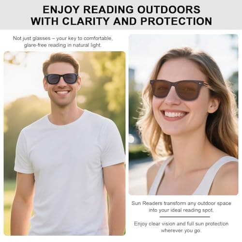 LADEESSE 3 Pack Reading Sunglasses for Men, UV400 Sun Readers Glasses Spring Hinge Outdoor Sunglasses +1.25(Not bifocal) - Thumbnail 5