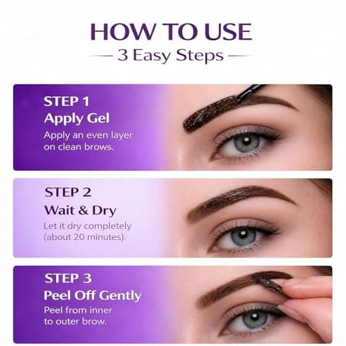 2Pcs Dark Brown Tattoo Eyebrow Gel Easy Peel Off - Waterproof & Sweatproof Tattoo Effect, Transfer-Resistant Multi-Day Wear, All Skin Types Mother’s Day Gift Set​​ - Thumbnail 3