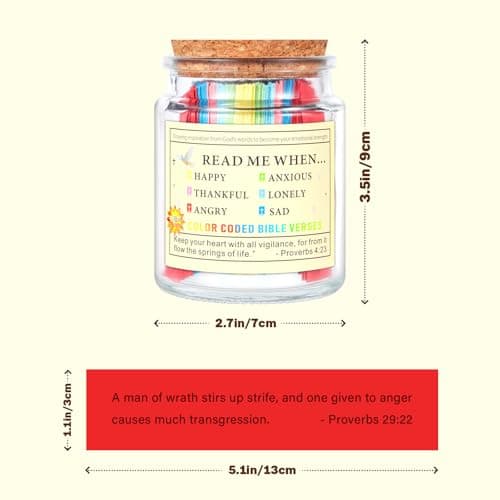 Bible Verse Jar, Read Me When Bible Verses Jar for Daily Encouragement, Christian Father Appreciation Gifts, Bible Study Suppliest, Graduation Gift for Her, Gifts for Mom from Daughter Son - Thumbnail 5