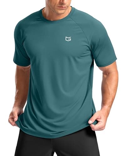 G Gradual Men's Athletic Workout T-Shirts Moisture Wicking Cooling Running Shirts Short Sleeve Performance Tee for Gym Tennis(Teal,S) - Image 1