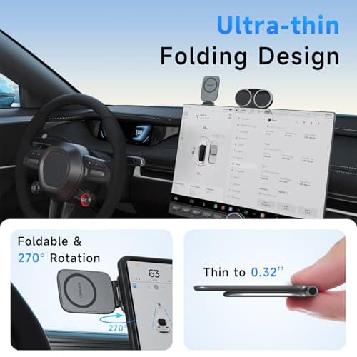 COOEXES Magnetic Phone Holder for Car, MagSafe Car Mount with Dual Side Strong Magnets,Ultrathin Adjustable Cell Phone Holder, Car Accessories for Women Men, Fit for All Phone, Dashboard, Laptop, Gym - Thumbnail 2
