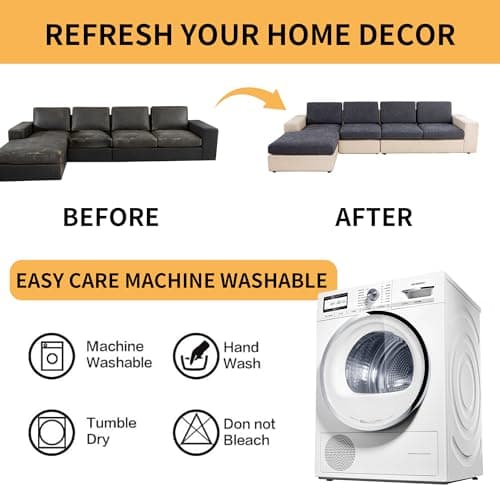 UWWGKK Modular Sofa Cover Sectional Couch Slipcovers for Dogs Pet Friendly - Thumbnail 6