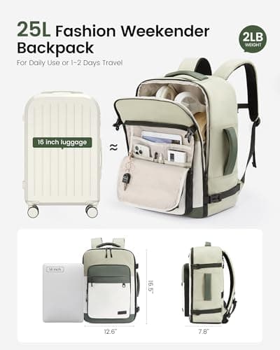 LOVEVOOK Travel Backpack for Women Men, Carry on Backpack for Traveling, Waterproof Hiking Backpack Outdoor Sports Rucksack, Casual Daypack Travel Weekender Essentials - Thumbnail 3
