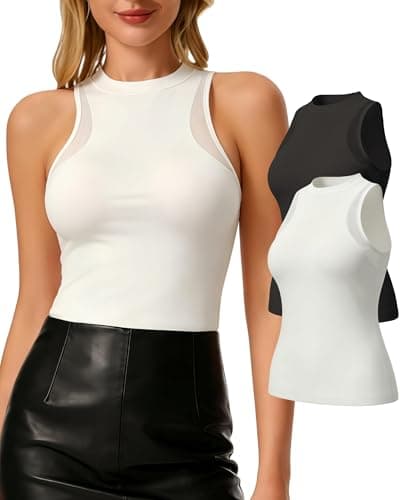 Tummy Control Shapewear High Neck Tank Compression Top Double-Layer Tummy For Side Bust Control Postpartum Recovery - Image 1
