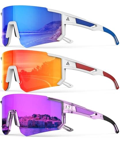 QALLY Polarized Sports Sunglasses for Men Women, UV400 Protection Mens Sunglasses Wrap Around Sun Glasses for Cycling Running - Image 1