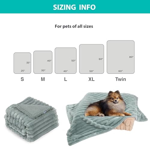 ZAKAPAWS Waterproof Pet Blanket for Large Dogs & Cats - Reversible Calming Plush, Washable Furniture Cover for Couch, Bed, Car Seat, Blocks Leaks, Stains & Pet Fur (Green, 60"x80") - Thumbnail 5