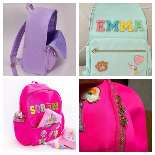 ROSLILY Personalized Backpack Lunch Bag for Girls Boys Custom Back To School Backpack With Chenille Name Patch for Students Birthday Christmas Easter Basket Stuffers - Thumbnail 3