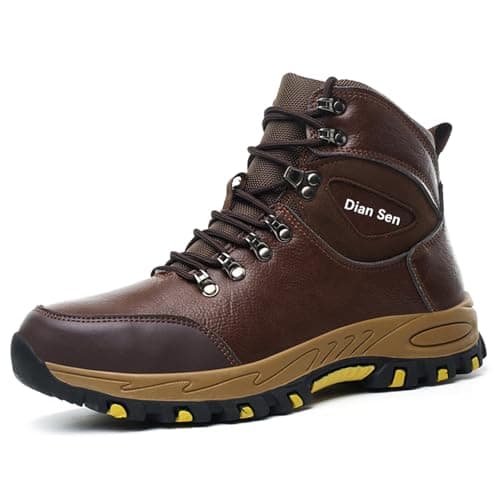 AMAWEI Steel Toe Shoes for Men, Comfortable Waterproof Work Boots,Non Slip Lightweight Puncture Proof, Indestructible Construction Shoes 7