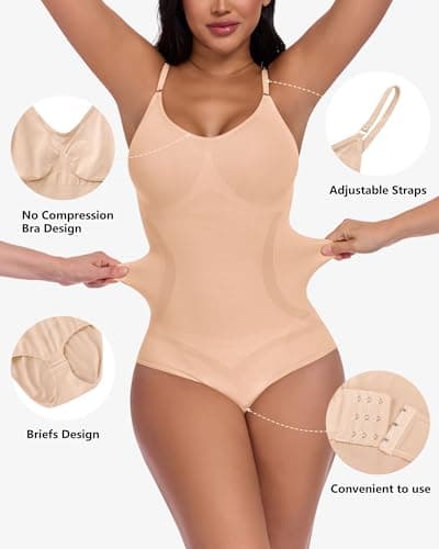 POSESHE Women's Fajas Colombianas Tummy Control Shapewear Postpartum Full Body Shaper Butt Lifter Bodysuit - Thumbnail 3