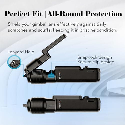 InstaDji Gimbal Screen Protective Cover for DJI Osmo Pocket 3 Accessories, Lens Cap Hard Case for Xtra Muse Accessories with Lanyard Hole,Semi Transparent Design, Quick Open/Close - Thumbnail 2