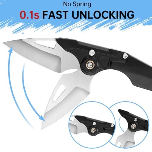 Pocket Knife:1.98" Mini Folding Knife for Men Women, EDC Knives with Button Lock, 5CR15 Blade & Aluminum Handle with Pocket Clip – 3 Modes (Folded/Dagger Shape/Full-Open), Perfect for Gifting 270 - Thumbnail 2