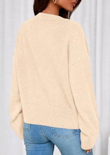KIRUNDO Cardigan Sweaters for Women Fall Trendy Long Sleeve Chunky Knit Button Up Oversized Winter Jacket Casual Outwear(Cream, Small) - Thumbnail 2
