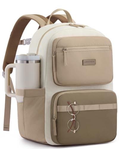LOVEVOOK Laptop Backpack for Women, School Backpack for Teen Girls with Large Cup Holder, Lightweight Bookbag for College,Work,Travel fits 17.3 Inch Laptop - Image 1