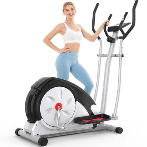 ANCHEER Elliptical Exercise Machine, Elliptical Machine for Home, Hyper-Quiet Smooth Magnetic Driving System, Elliptical Trainer with 15.5"-20" Stride, 350LBS Capacity with Multiple Resistance Levels