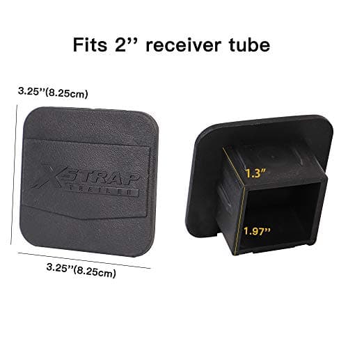 XSTRAP STANDARD 2PCS 2 Inches Trailer Hitch Cover, Black Receiver Tube Tow Hitch Plug, Tow Hitch Covers, Car Exterior Accessorie for Most Cars, Trucks, ATV, UTV, Toyota - Thumbnail 4