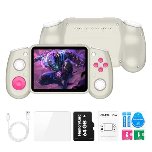 RG43H PRO Retro Handheld Game Console,4.3 Inch IPS Screen, RK3562 Quad-Core CPU,Portable Dual System,WiFi Networked Fighting HDMI TV Output,4000mAh Battery,Game Console with 64GB TF Card, Apricot