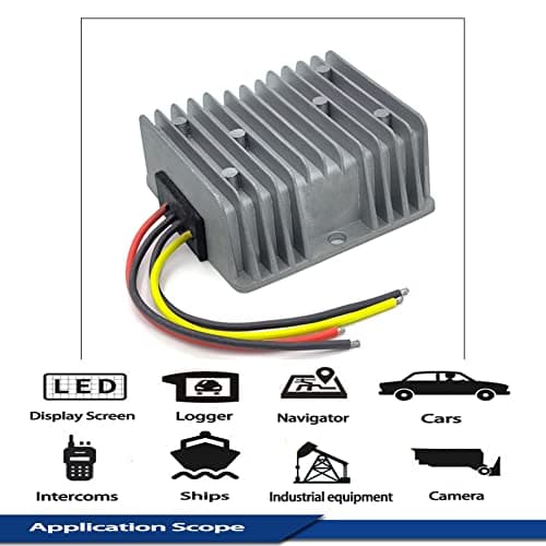 Golf Cart Voltage Reducer Regulator 48V to 12V 15A, Waterproof Heavy Duty DC DC Converter for EZGO Club Car Yamaha - Thumbnail 6