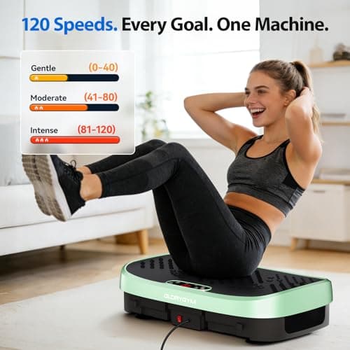 Glorygym Vibration Plate Exercise Machine - 120 Levels, 350lb Capacity, Quiet Motor with Remote Control for Home Fitness & Weight Loss - Thumbnail 4