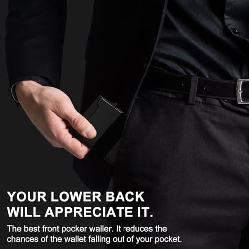 furid Smart Card Wallet for Men Slim: Minimalist Wallet For Men - RFID Blocking Pop Up Front Pocket Wallet, Metal Wallet 11 Card Holder - Thumbnail 5