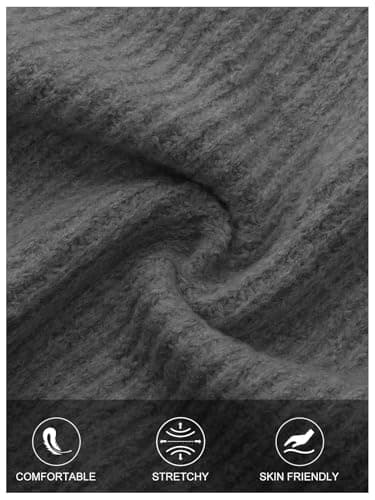 MEROKEETY Women's Off Shoulder Sweater 2025 Fall Cute Bell Long Sleeve Ribbed Knit Winter Pullover Knit Outfits, Gray, Medium - Thumbnail 4