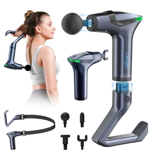 Detachable 3-in-1 Massage Gun with Extension Handle & Massage Strap, Back Pain Relief Percussion Muscle Massager for Neck Shoulder, 12 Speeds &12mm Amplitude for Hard-to-Reach Areas, Quiet & Portable - Image 1