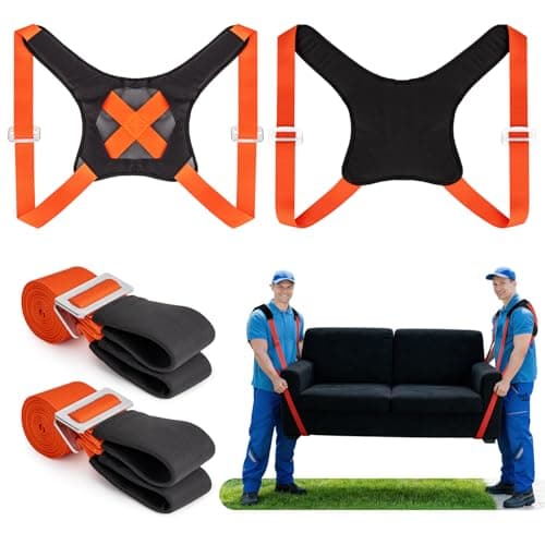 GRENTOOL Moving Straps for Lifting, Lifting Straps with Back Support for 2 Movers, Shoulder Moving System for Move & Carry Furniture Appliances Heavy Objects Up to 880lbs Safely, Efficiently - Image 1