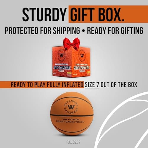 WAWAWEWA The Official Silent Basketball Size 7 (29.5") Uncompressed Fully Inflated – Ready to Play Indoor Basketball for Quiet Dribbling – Grooved Airless Indoor Training PU Foam Basket Ball All Ages - Thumbnail 2