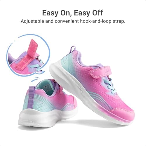 DREAM PAIRS Boys Girls Shoes Kids Tennis Sneakers Athletic Running Walking School Gym Lightweight Footwear for Little/Big Kid,Size 6 Big Kid,Hot Pink/Blue,SKRS26005K - Thumbnail 6