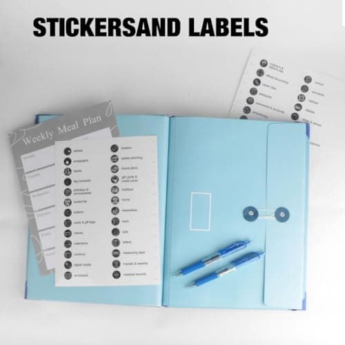 Document Organizer Folio,Binder, in Case I Go Missing Binder, Important with Pockets File Home School Office Supplies (Blue) - Thumbnail 3