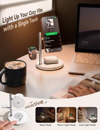 15W MagSafe for JOYROOM, Fast Qi2 Certified 4-in-1 MagSafe Charging Station for Apple, Wireless Charger for iPhone 17/16/15 Pro Max, Pixel 10/9, iWatch, AirPods 4/3/2/Pro(Cable& 30W Adapter Included) - Thumbnail 4