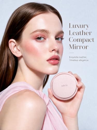 llano Compact Mirror, Lighted Travel Makeup Mirror with 1X/2X Magnifying Double Sided Dimmable Portable Pocket Mirror for Handbag and Pocket,Foldable Compact Mirror 3.6"L x 0.8"W, USB Charging (Pink) - Thumbnail 6