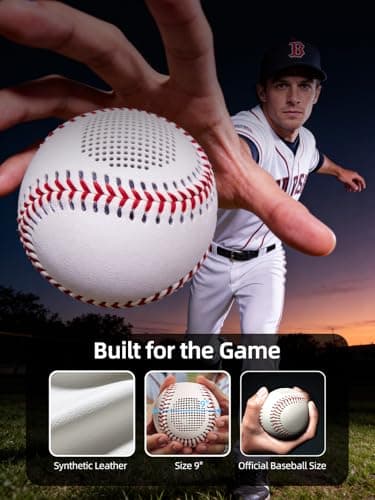 AIYUNDI Light Up & Glow-in-The-Dark Baseball with Bluetooth Speaker, Sports Gifts for Baseball Fans, Boys 8-12, Teens & Adults, Unique Accessories - Thumbnail 2